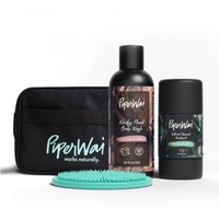 Eucalyptus & Mint Mini Stick set with dopp kit, mini body wash, silicone body scrubber