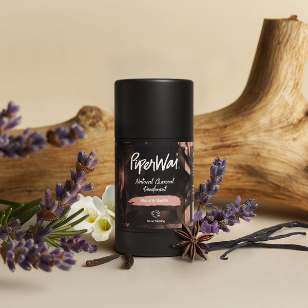 Natural Deodorant Stick without Aluminum, Activated Charcoal- Floral Vanilla